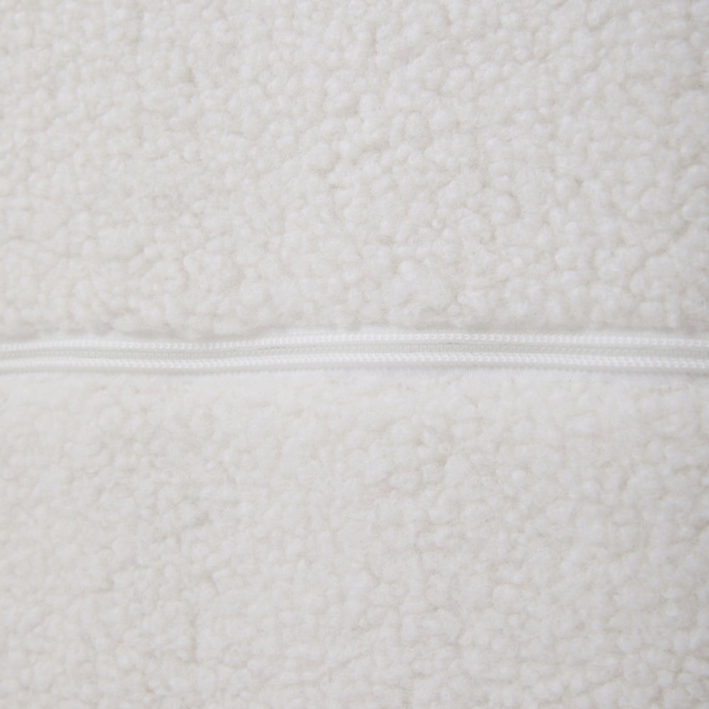 Living and Home Cream Teddy Fleece Ottoman Bench Image 6