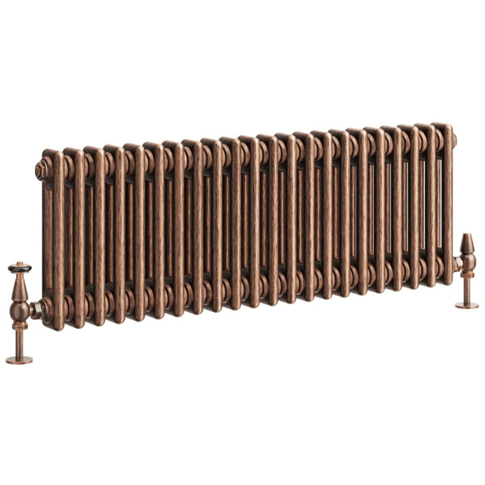 Go Bathrooms Clarence Antique Copper 2 Column Radiator 300 x 1010mm Image 1