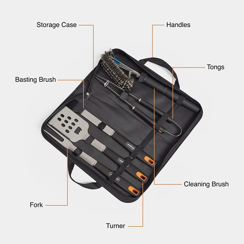 VonHaus 5 Piece BBQ Tool Set with Bag Image 2