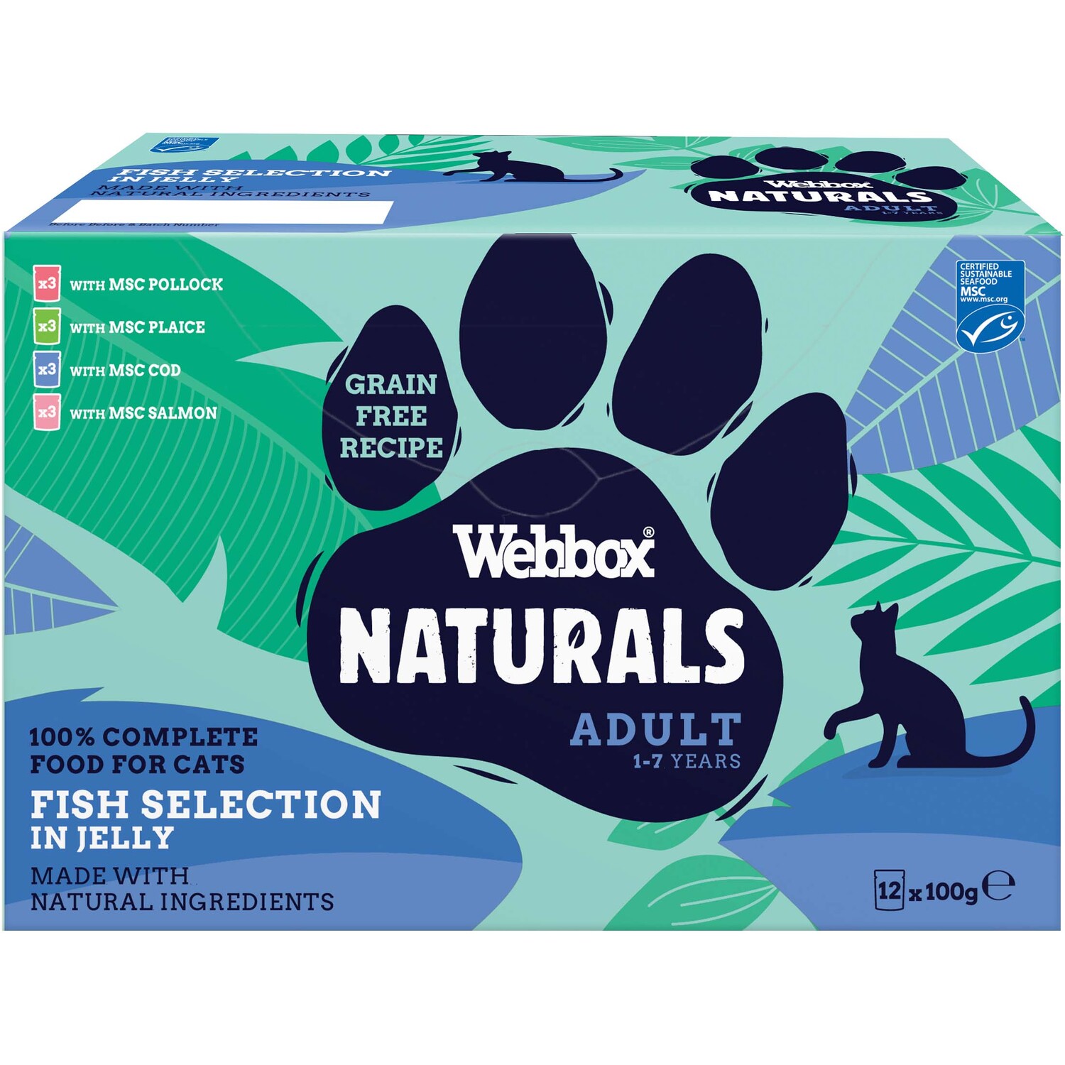 Webbox Naturals Grain Free Fish Selection in Jelly Adult Cat Food 12 Pack Image