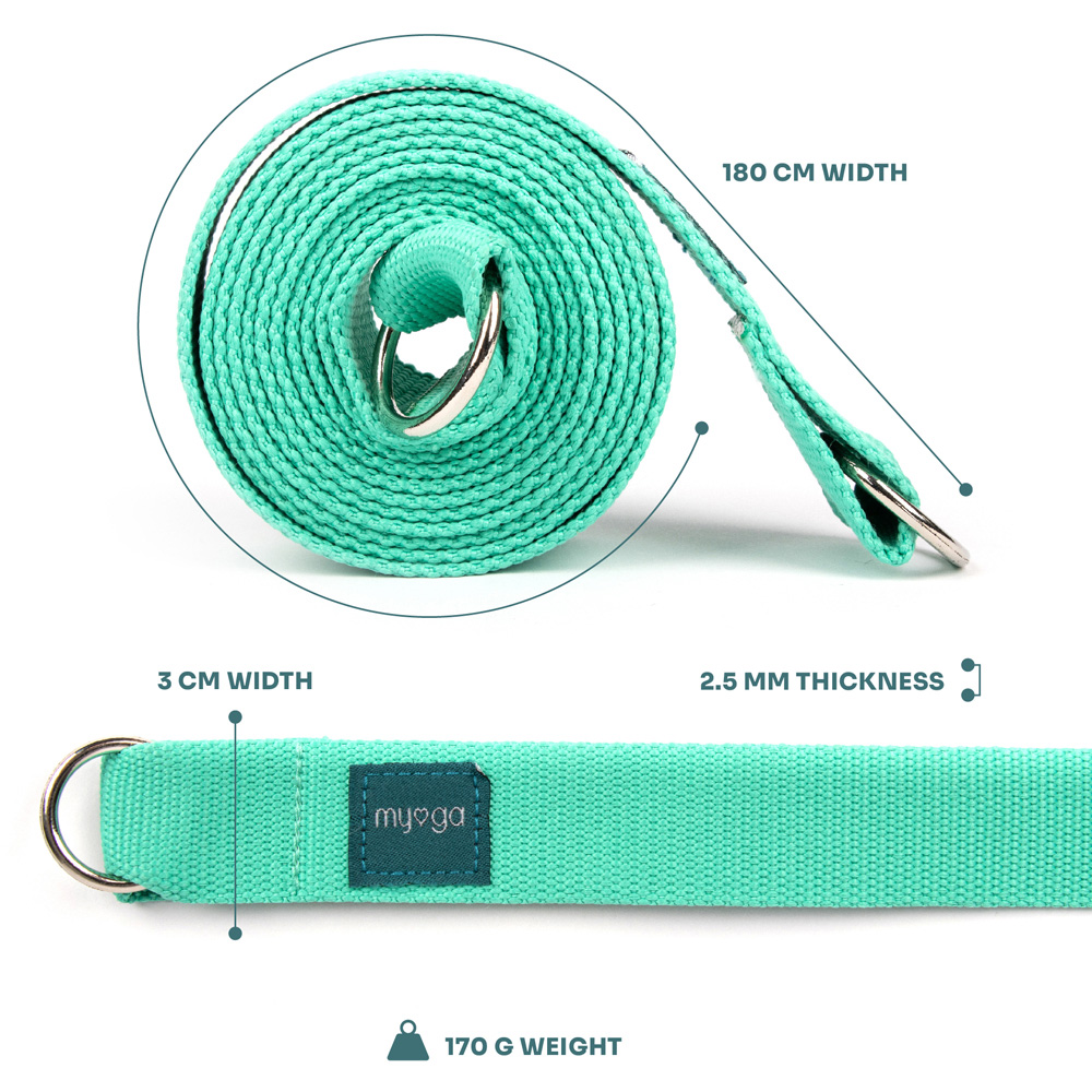 Myga Turquoise 2 Yoga Blocks and Strap Image 3
