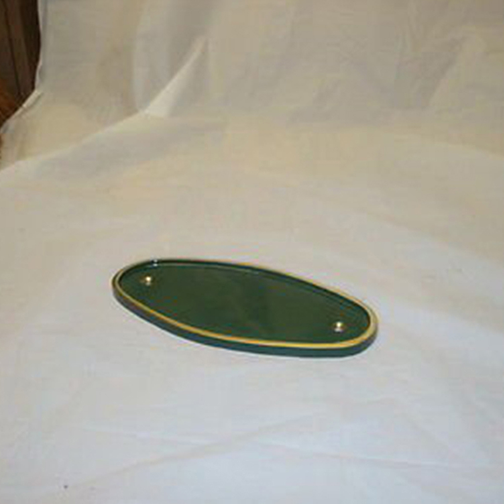 Golden Grace Oval Green Brass Large House Door Plate Image 2