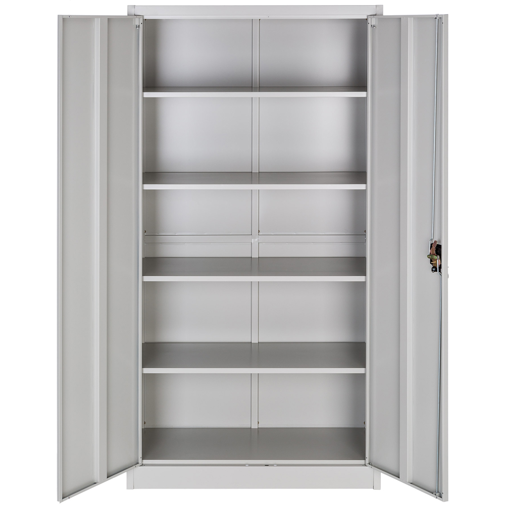 Tectake 5 Shelf Grey Lockable Filing Cabinet Set of 4 Image 5