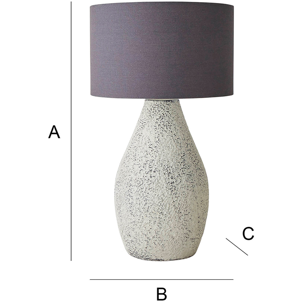ValueLights Colin Grey Linen Drum Shade Hand Finished Ceramic LED Table Lamp Image 7
