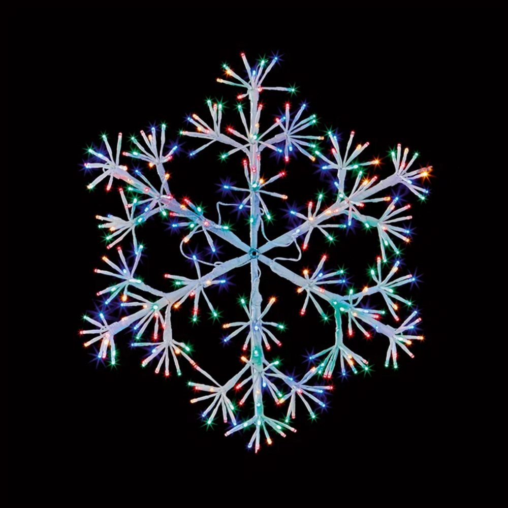 Shatchi 300 Multicolour and Cool White LED Twinkling Starburst Snowflake Lights Image 3