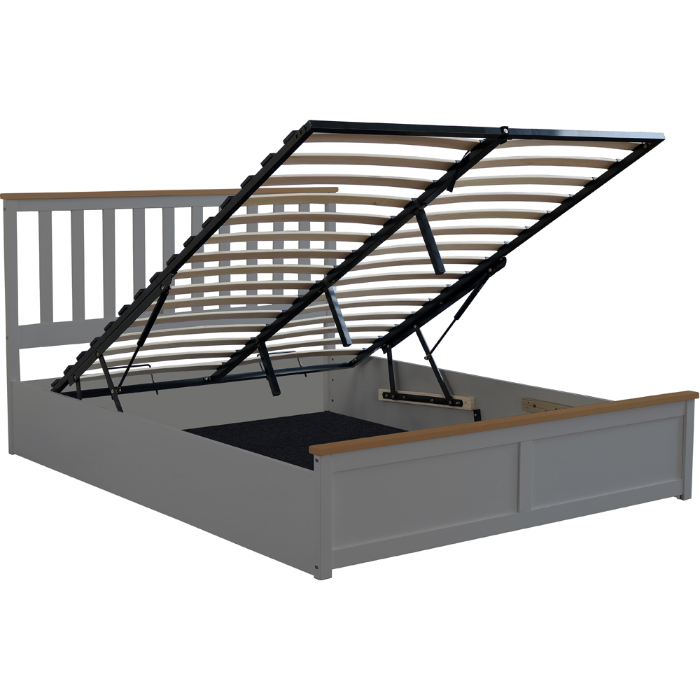 Comfy Living Small Double Grey Gas Lift Ottoman Bed Image 3
