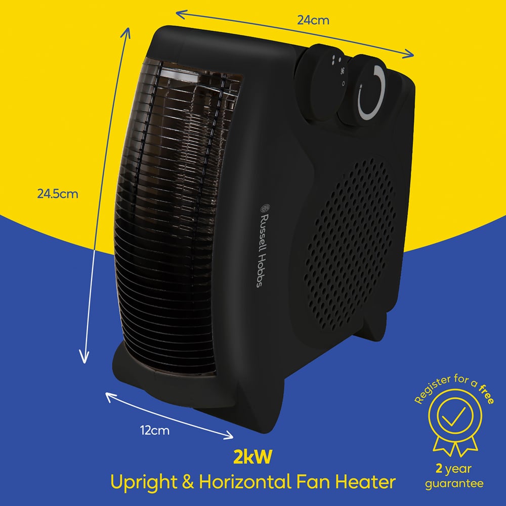 Russell Hobbs RHFH1005B Black Fan Heater 2000W Image 7