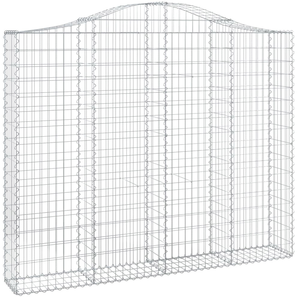 vidaXL Silver Galvanised Iron Arched Gabion Basket 200 x 30 x 160/180cm 4 Pack Image 1