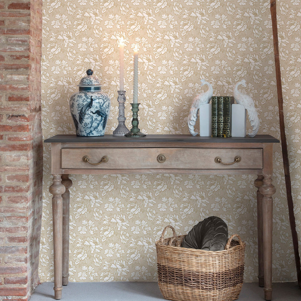 Laura Ashley Tamara Gold Wallpaper Image 3