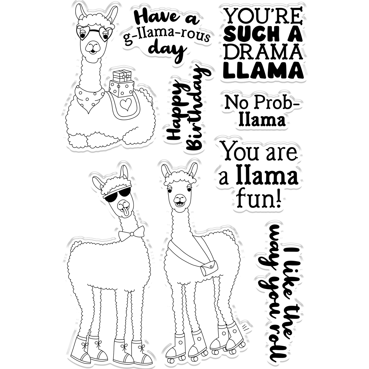Crafters Companion Clear Acrylic Stamps - You are a Llama Fun Image 2