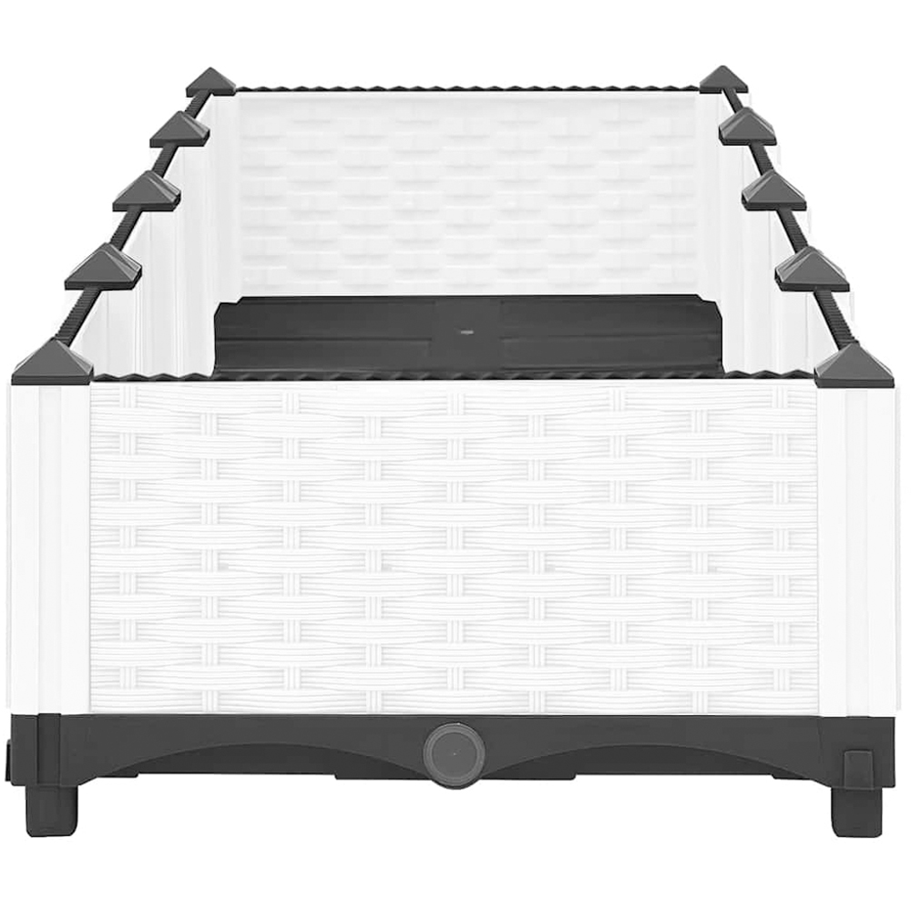vidaXL White Polypropylene Raised Garden Bed 23 x 40 x 160cm Image 4