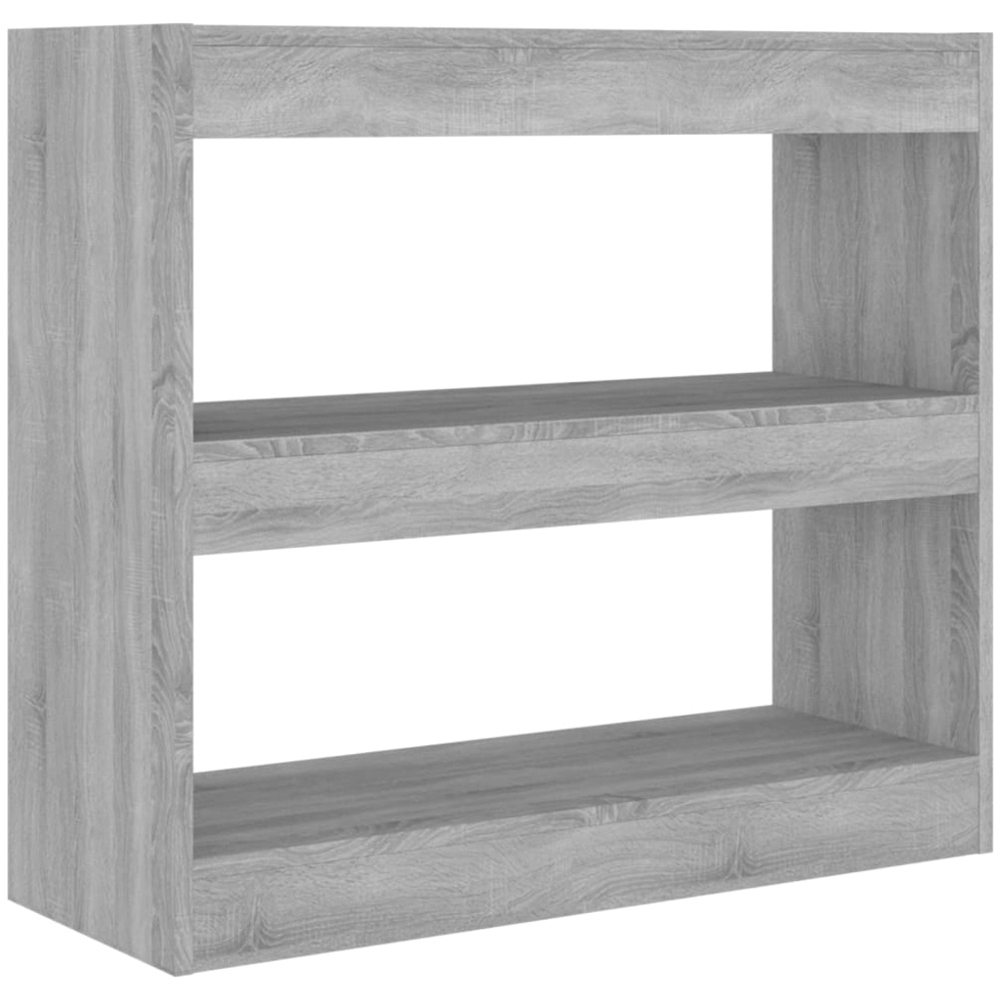 vidaXL 2 Shelf Grey Sonoma Small Bookcase Image 2