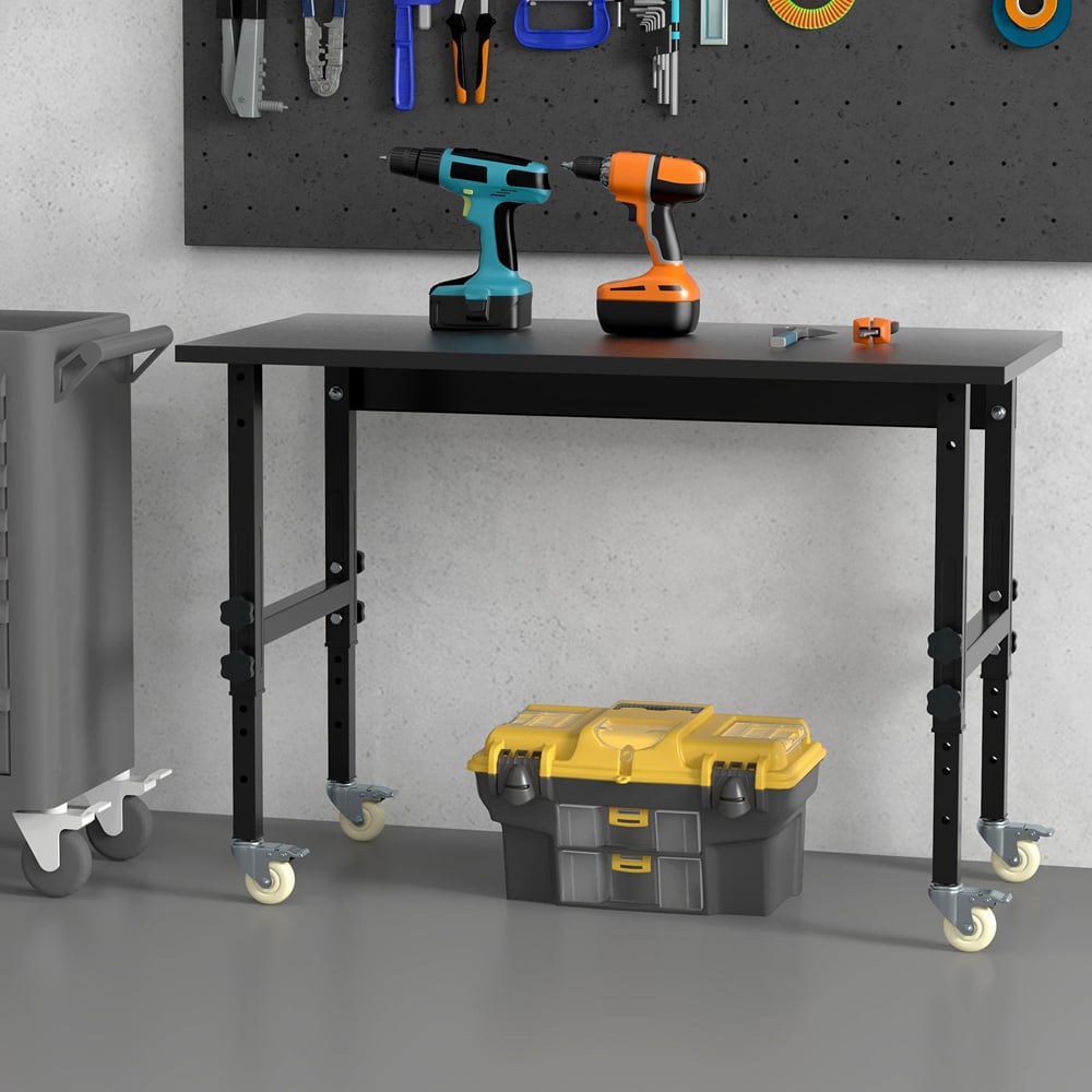 Costway Black Height Adjustable Workbench Image 3