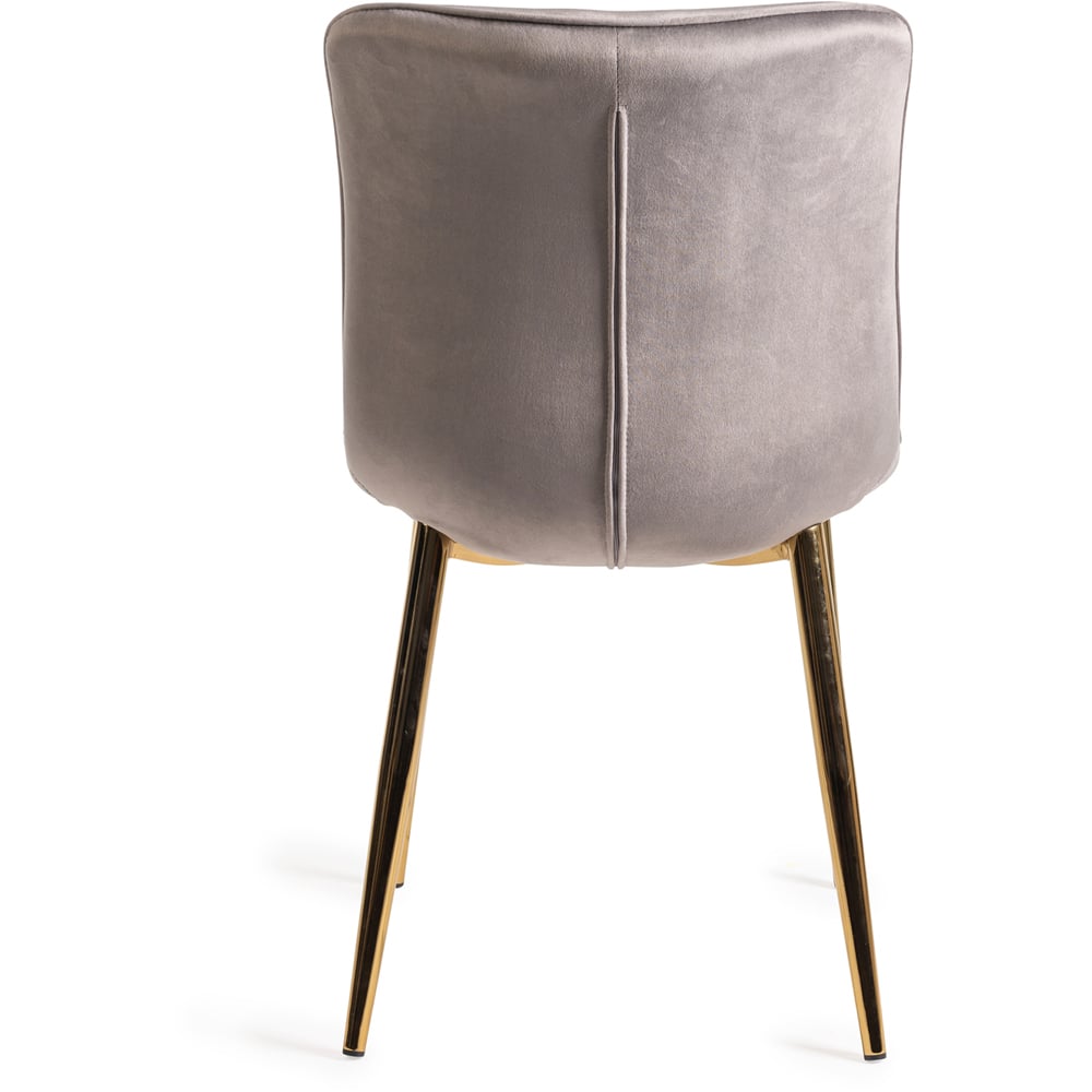 Bentley Designs Rothko Set of 2 Grey Velvet Dining Chair Image 5