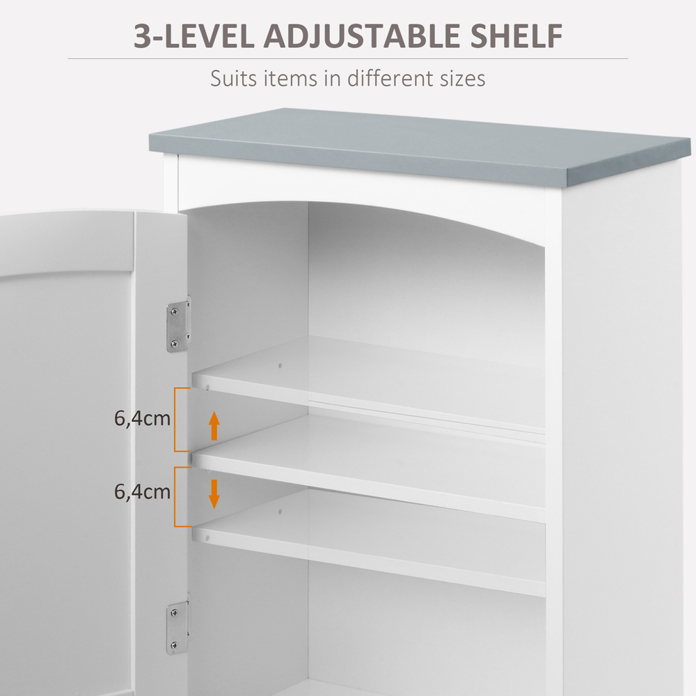 Kleankin Single Door Light Grey Wall Mounted Bathroom Cabinet with Adjustable Shelf Image 5