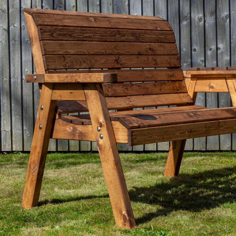 Samuel Alexander 2 Seater Rustic Wooden Garden Bench Image 5
