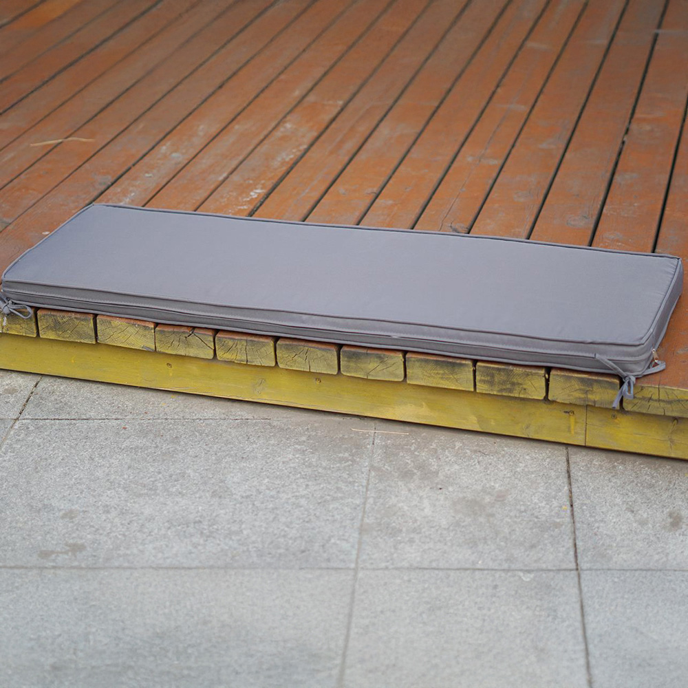 Gr8 Garden 2-Seater Grey Waterproof Fabric Bench Cushion Image 4