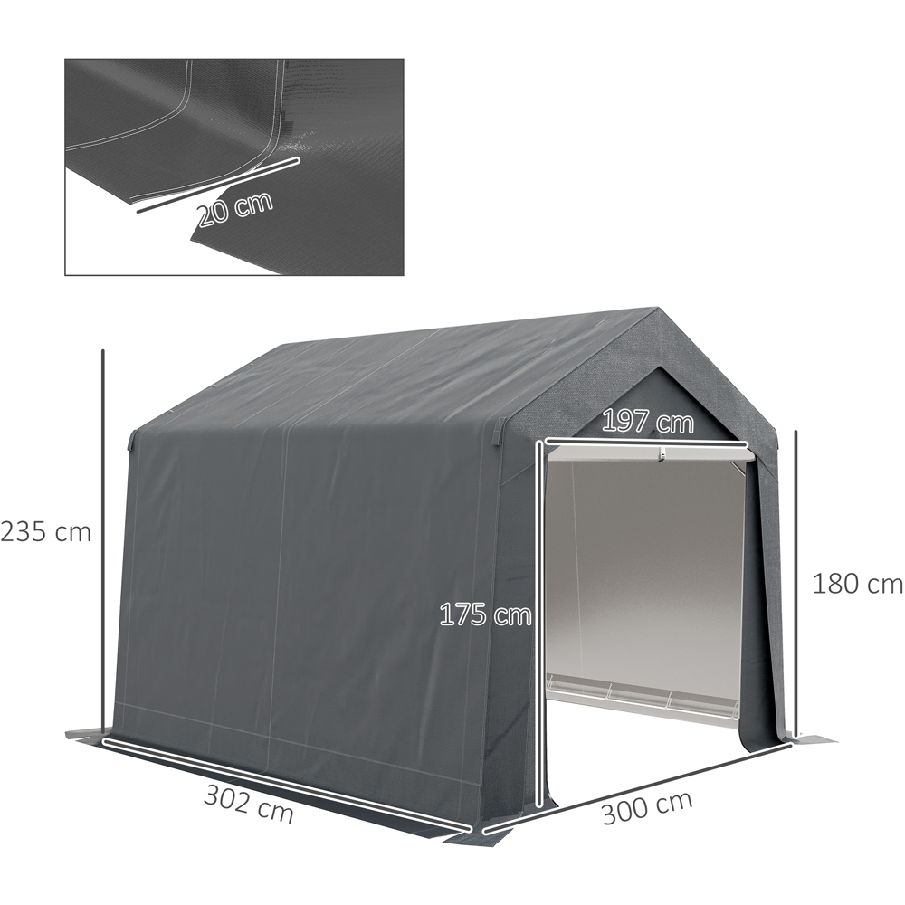 Outsunny 9 x 9ft Grey Portable Storage Shed Image 7