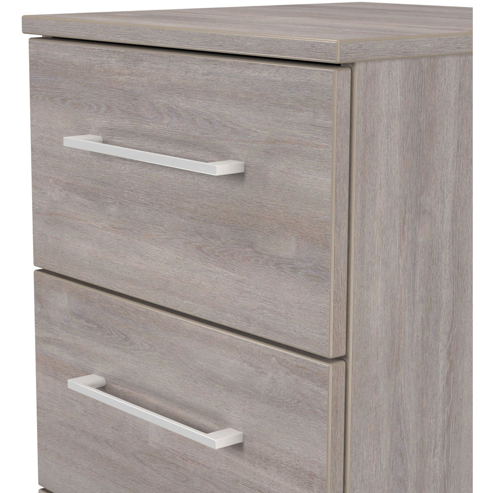 Crowndale Worcester 3 Drawer Grey Oak Bedside Cabinet Ready Assembled Image 6
