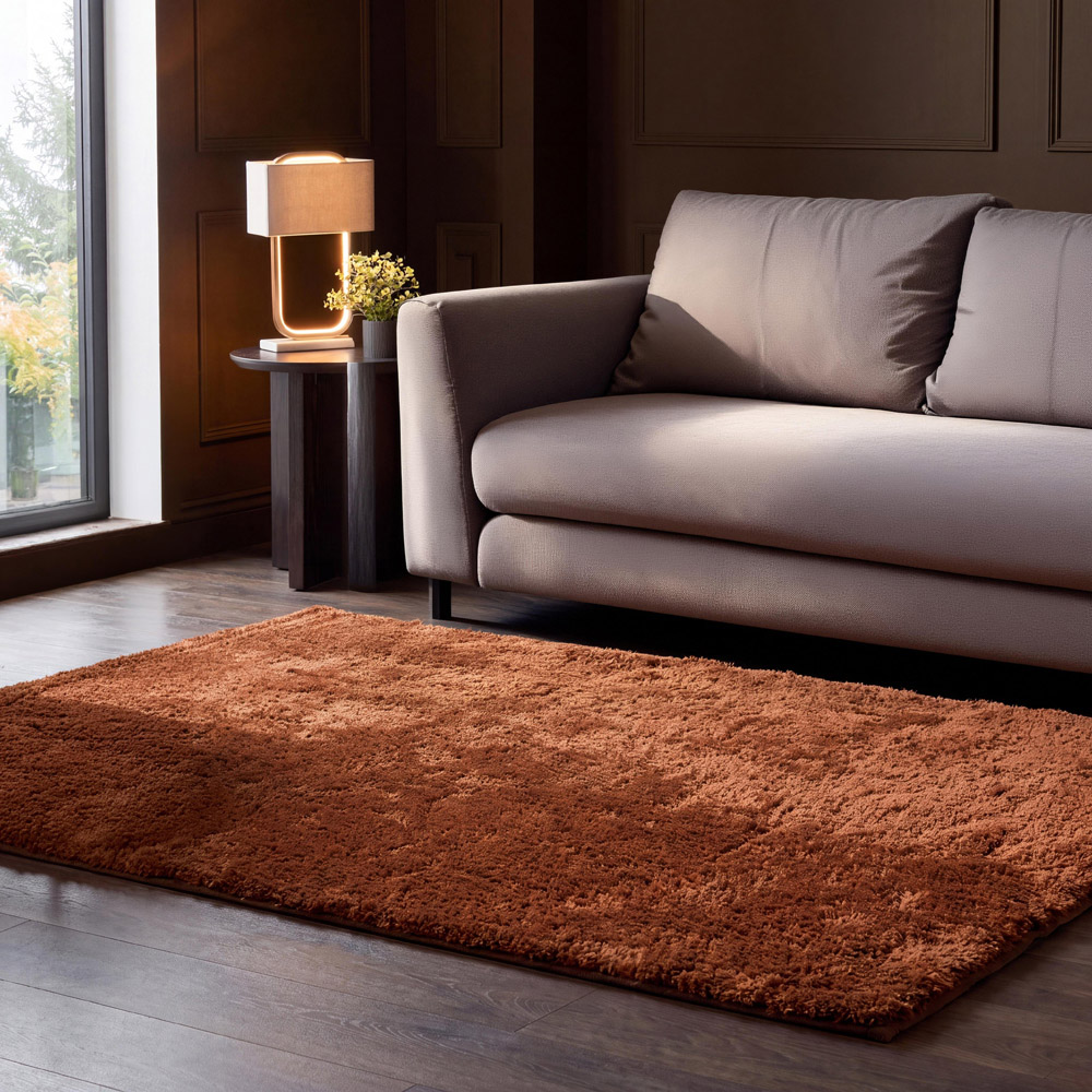 Arthouse Rust Snuggle Soft Touch Rug 160 x 230cm Image 1