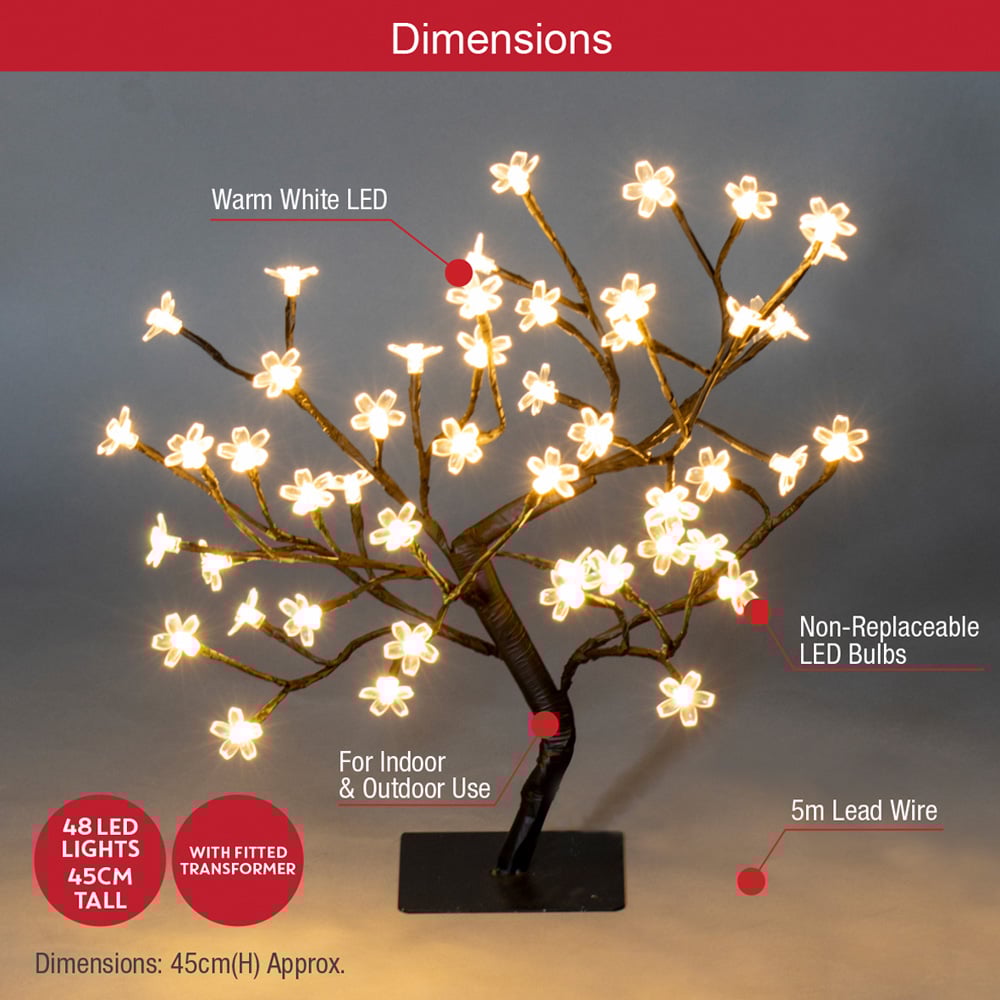 The Christmas Workshop 48 Warm White LED Blossom Tree Image 8