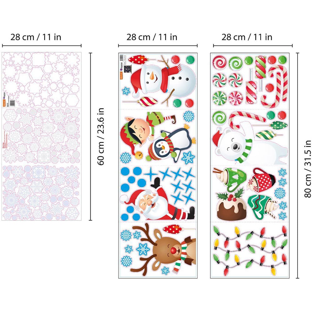 Walplus Snowy Winterland with Friends Double-Sided Christmas Window Stickers 199 Piece Image 7