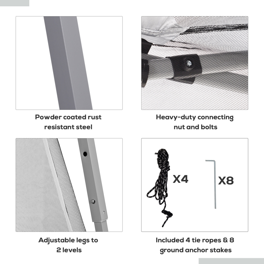 Outsunny 3.6 x 3.6m White Steel Frame Pop Up Gazebo Image 6