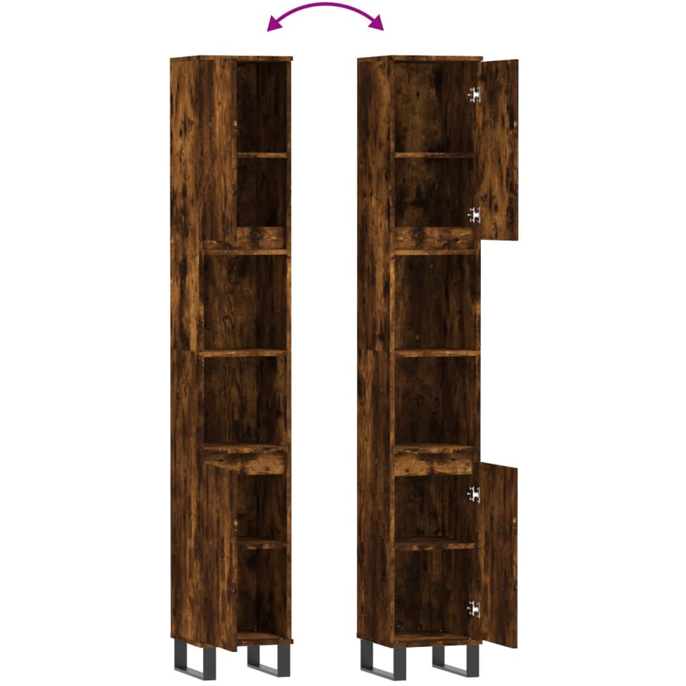vidaXL 2 Door Oak Wood Bathroom Cabinet Image 5