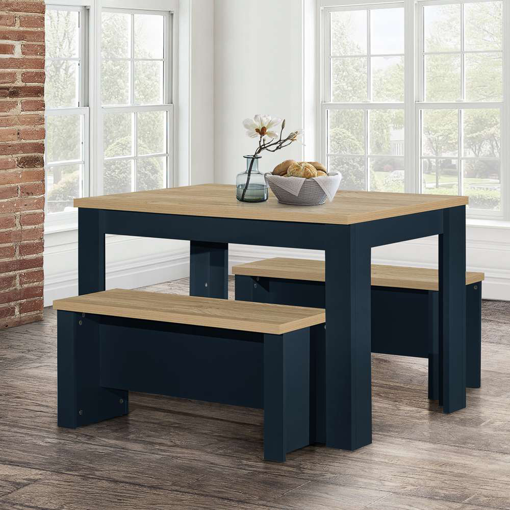 Highgate 2 Seater Dining Set Oak Image 1