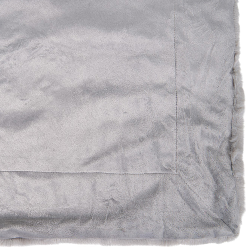 Soft Rabbit Faux Fur Throw - Grey Image 5