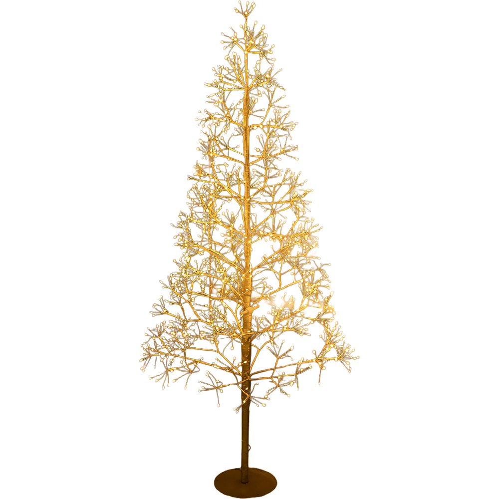 The Christmas Centre 1500 Warm White LED Pre-Lit Gold Wire Light-Up Xmas Tree 5ft Image 1