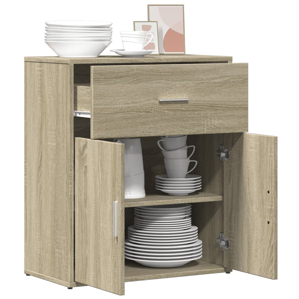 vidaXL 2 Door Single Drawer Sonoma Oak Highboard Image 3