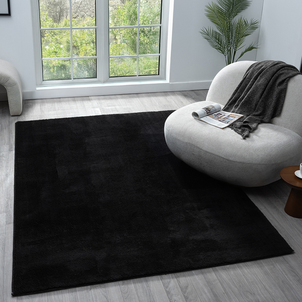 Desire Rugs Comfy Black Anti Slip Felt Backing Rug 60 x 200cm Image 6
