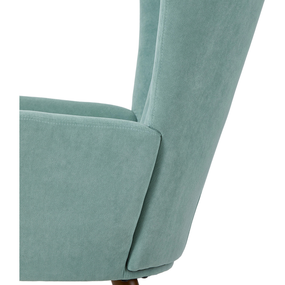 Living and Home Green Velvet Vertical Stripe Backrest Accent Chair Image 6
