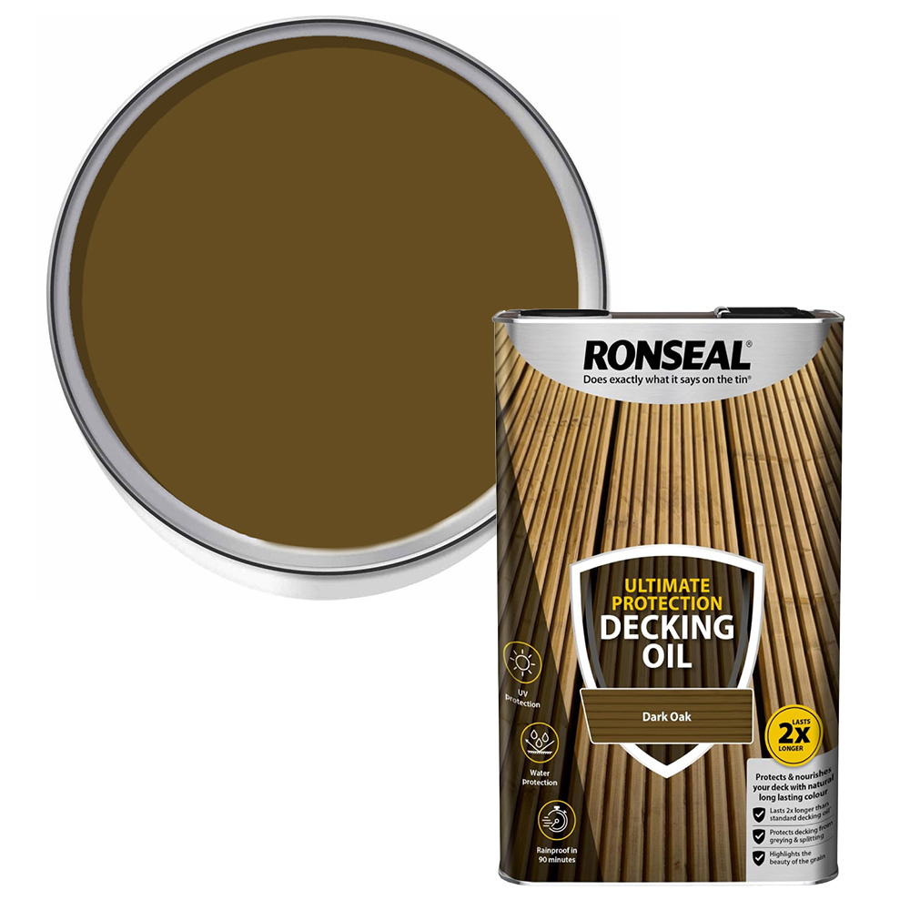 Ronseal Ultimate Protection Dark Oak Decking Oil 5L Image 1