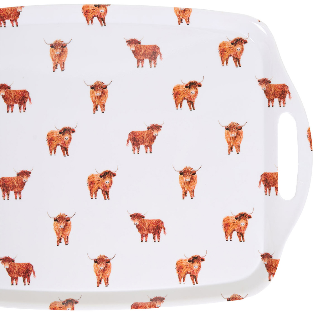 Highland Cow Large Tray White Image 4
