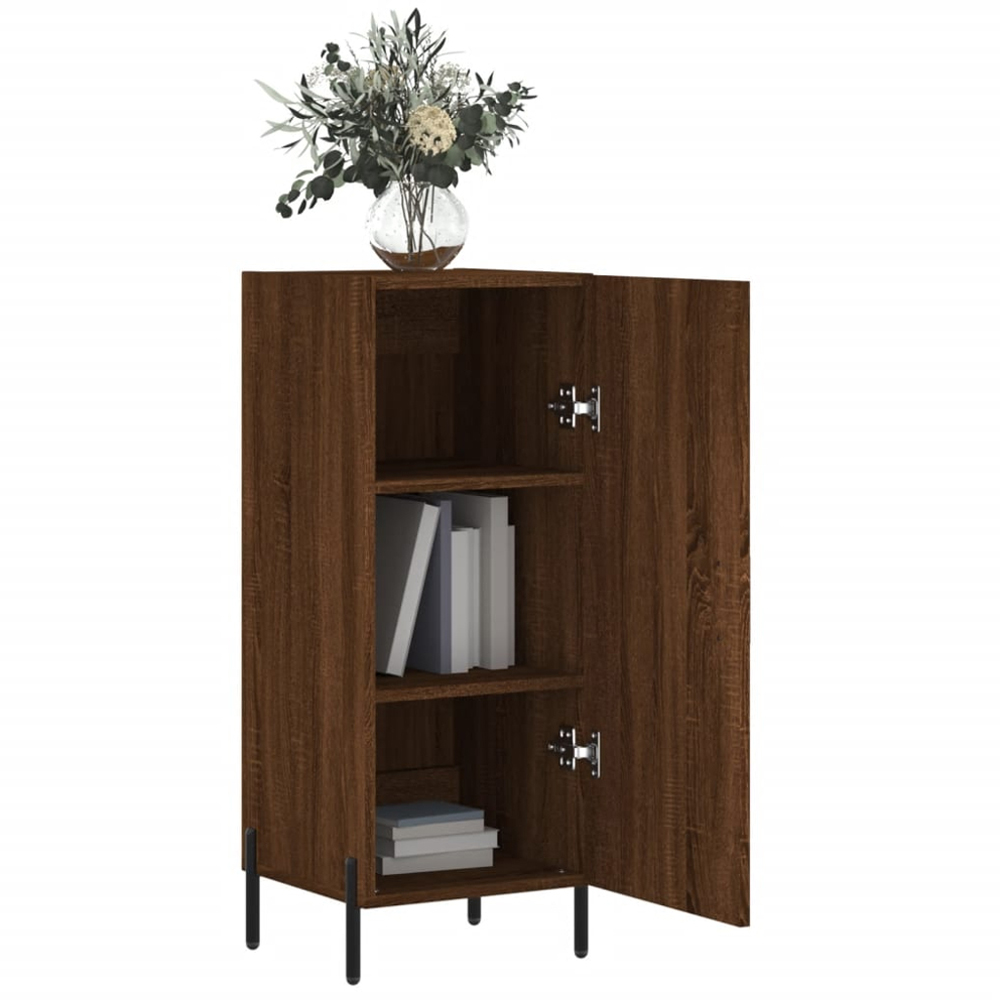 vidaXL Single Door Brown Oak Sideboard Image 4