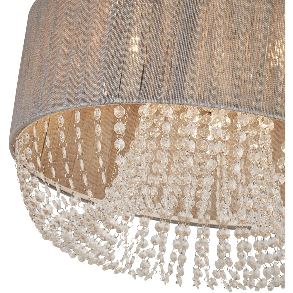 Lighting Collection Contessa 5 Light Grey Ceiling Flush Light Image 4
