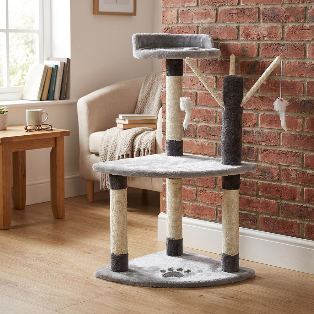 Mullion 3 Tier Cat Post - Grey Image 6