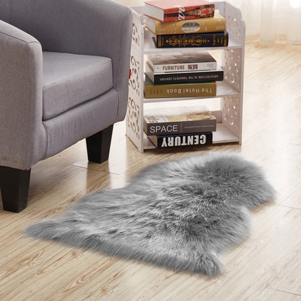 Living and Home Grey Irregular Shaped Shaggy Area Rug 60 x 90cm Image 5