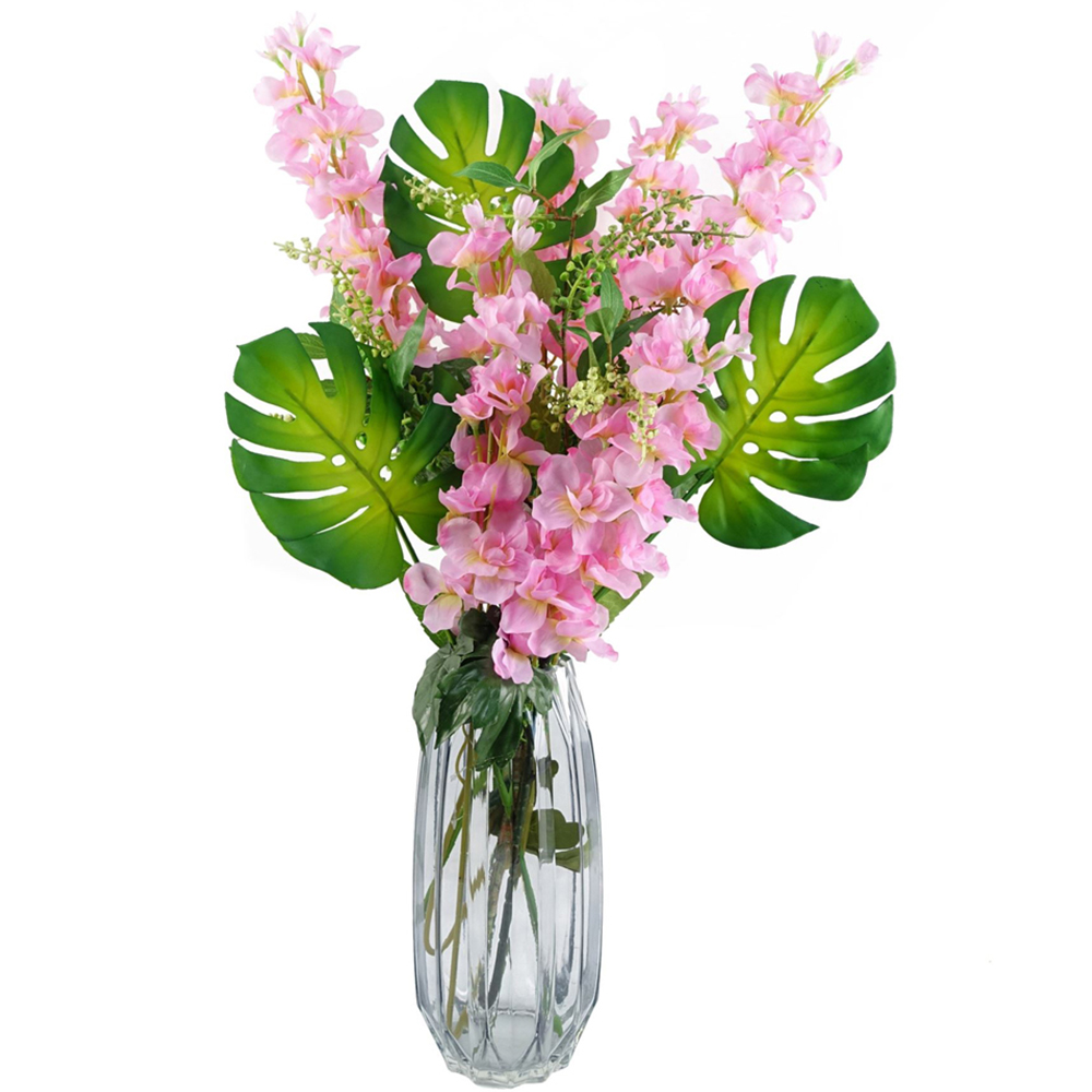 Botanik Clear Geometric Glass Vase 30cm Image 3