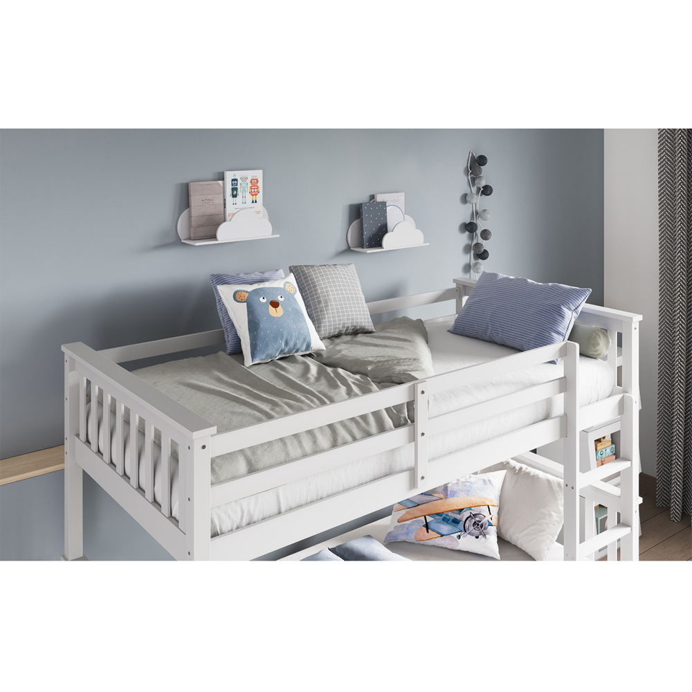 Flair Wooden White Zoom Bunk Bed with Trundle Image 4