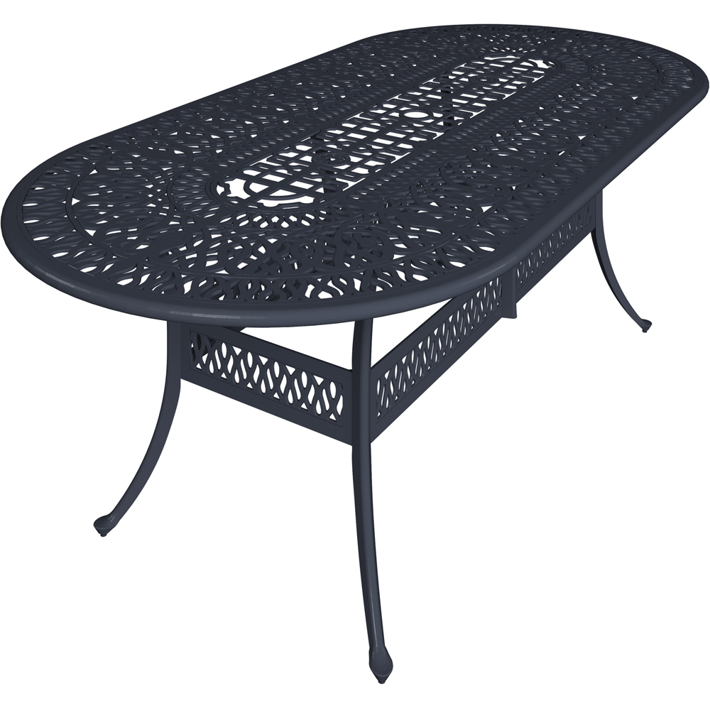 Charles Bentley Premium 6 Seater Round Dining Set Black Image 6