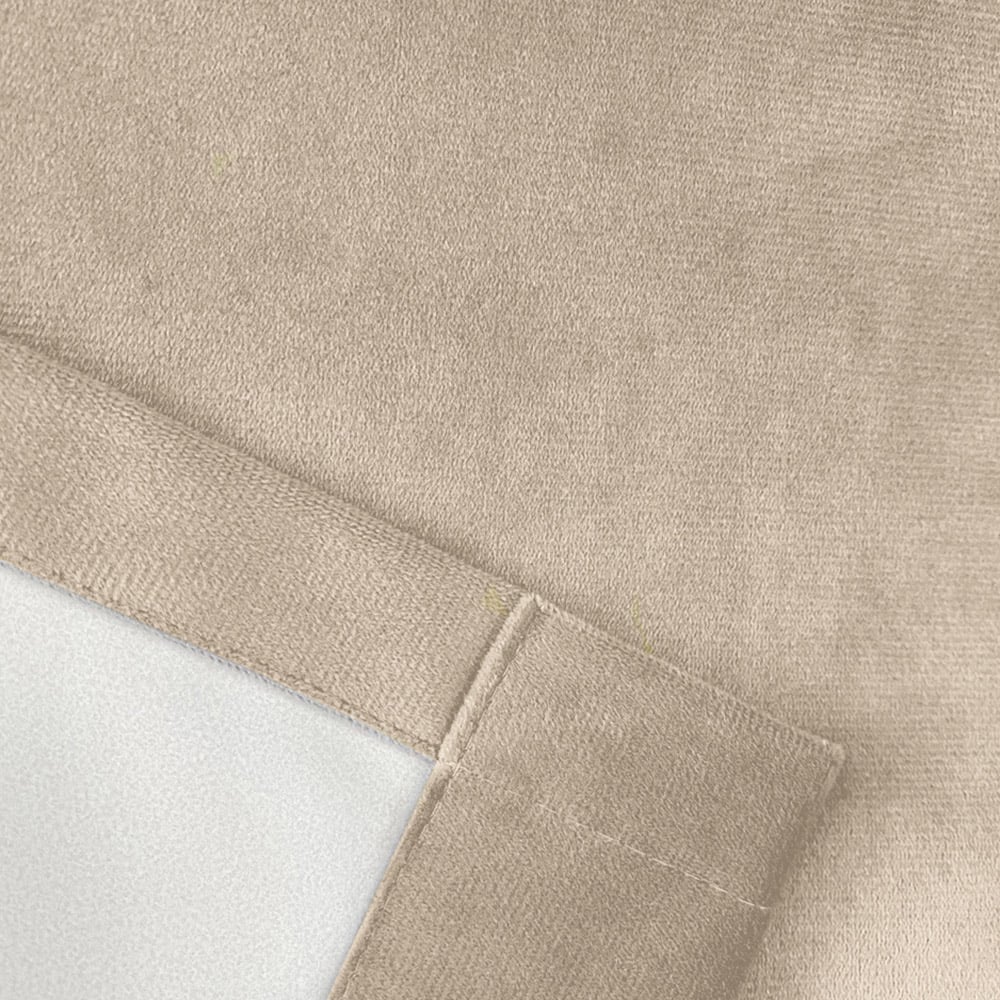 Enhanced Living Oxford Cream Thermal Blackout Pencil Pleat Velvet Curtains 168 x 229cm Image 4