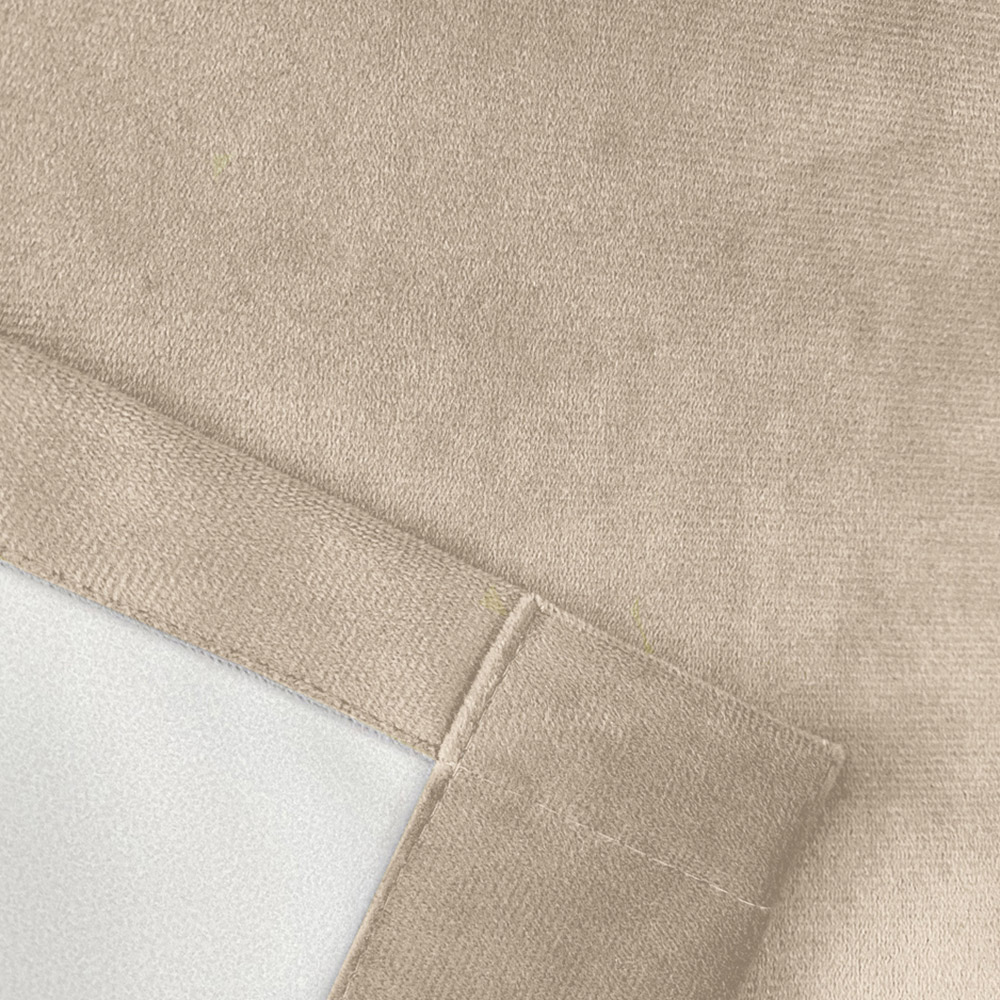 Enhanced Living Oxford Cream Thermal Blackout Pencil Pleat Velvet Curtains 168 x 183cm Image 4