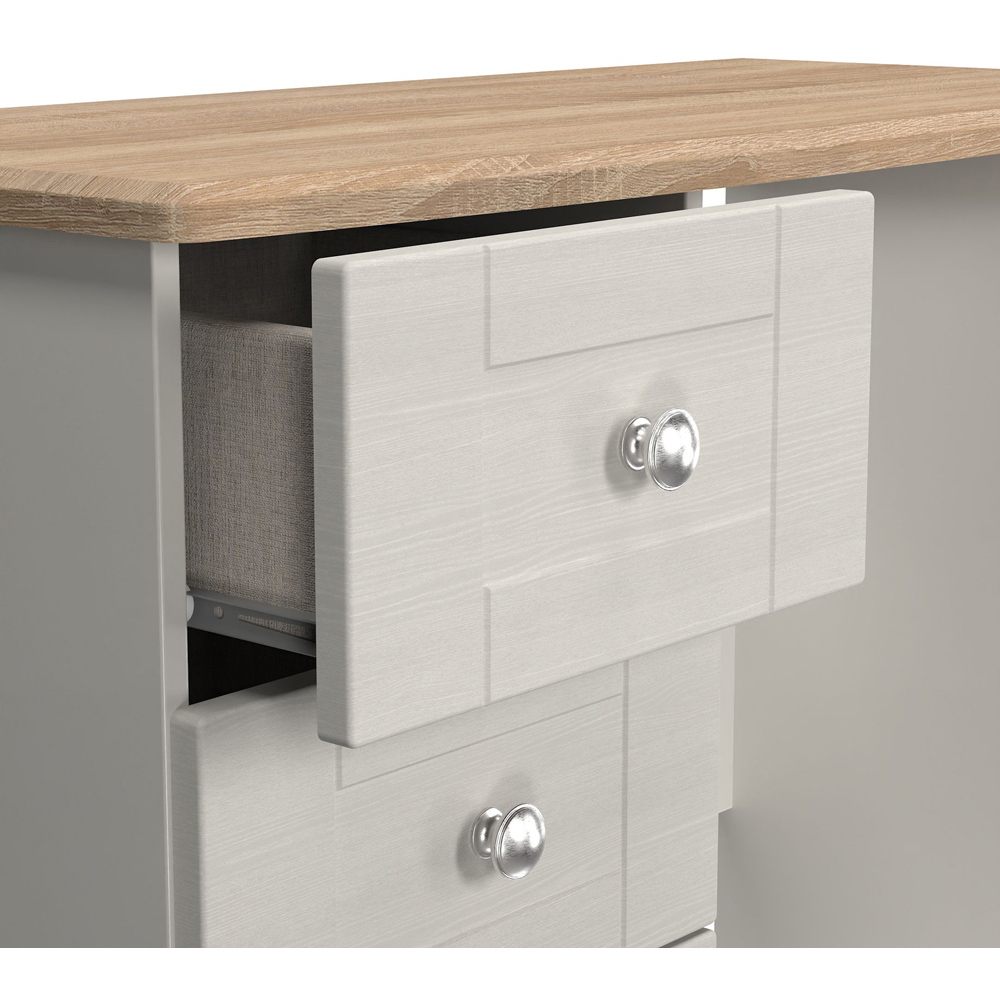 Crowndale Sussex 3 Drawer Grey Ash and Bardolino Oak Vanity Dressing Table Ready Assembled Image 6