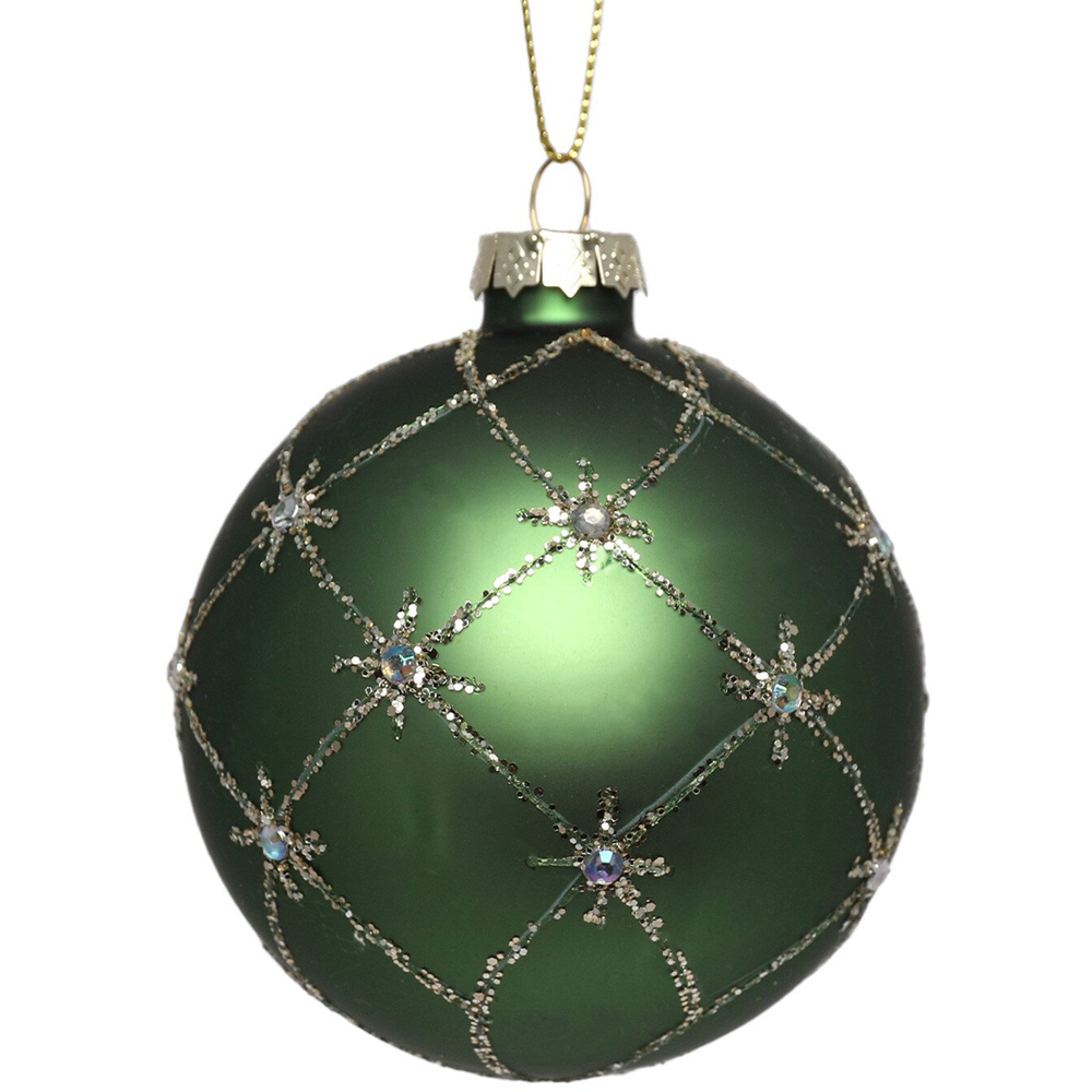 Matte Green Embellished Bauble - Green Image 2