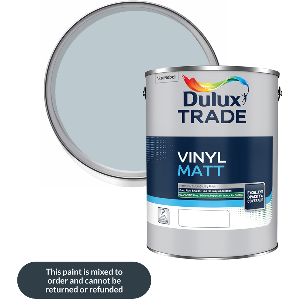 Dulux Trade Coastal Grey Walls and Ceilings Vinyl Matt Paint 5L Image 1