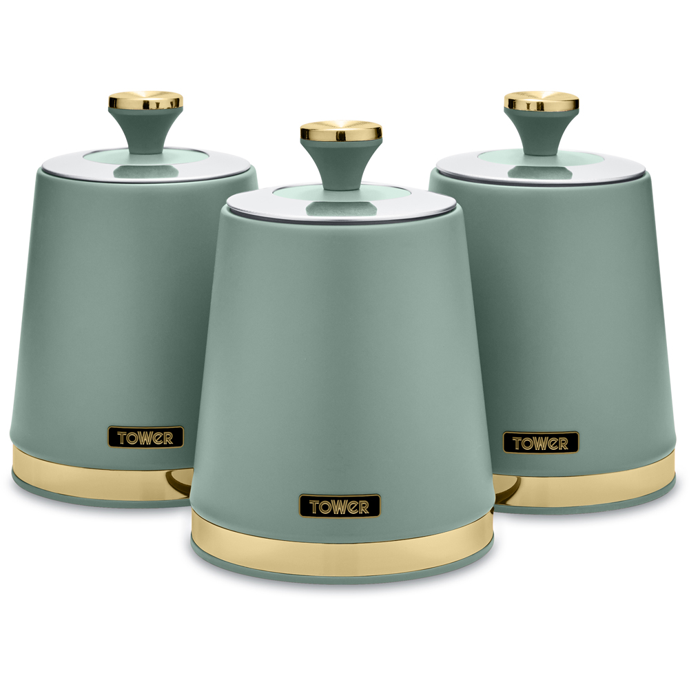 Tower 3 Piece Cavaletto Green Canister Set Image 1