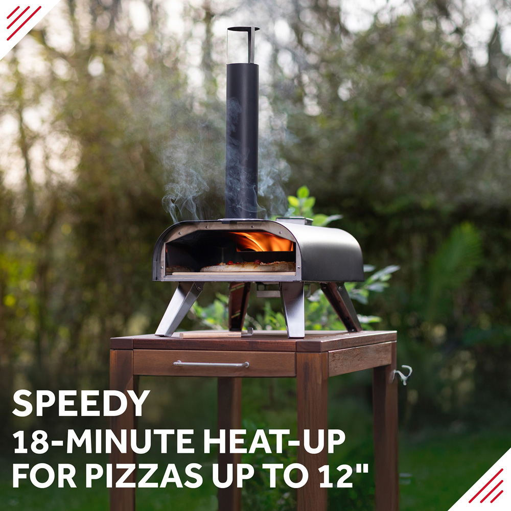 George Foreman Black 12 inch Wood Pellet Outdoor Pizza Oven with Carry Bag and Paddle Image 3